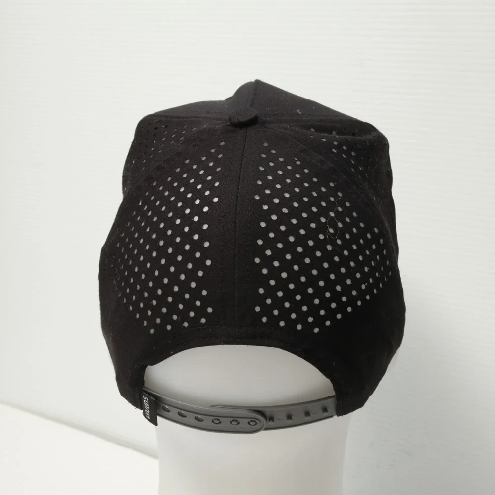 Sunrun Performance Baseball Cap Men OSFM Black Reflective Laser Cut Snapback Hat - Picture 3 of 7